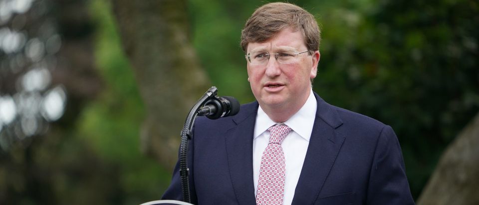 Mississippi Gov. Tate Reeves speaks on Covid-19 testing in the Rose Garden of the White House in Washington, DC on September 28, 2020. (MANDEL NGAN/AFP via Getty Images)