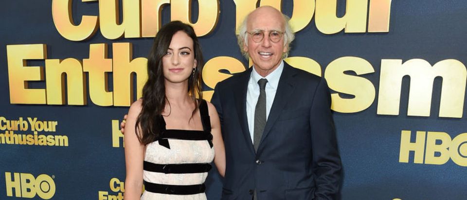 NEW YORK, NY - SEPTEMBER 27: Larry David poses with his daughter Cazzie David at the "Curb Your Enthusiasm" season 9 premiere at SVA Theater on September 27, 2017 in New York City. (Photo by Jamie McCarthy/Getty Images)