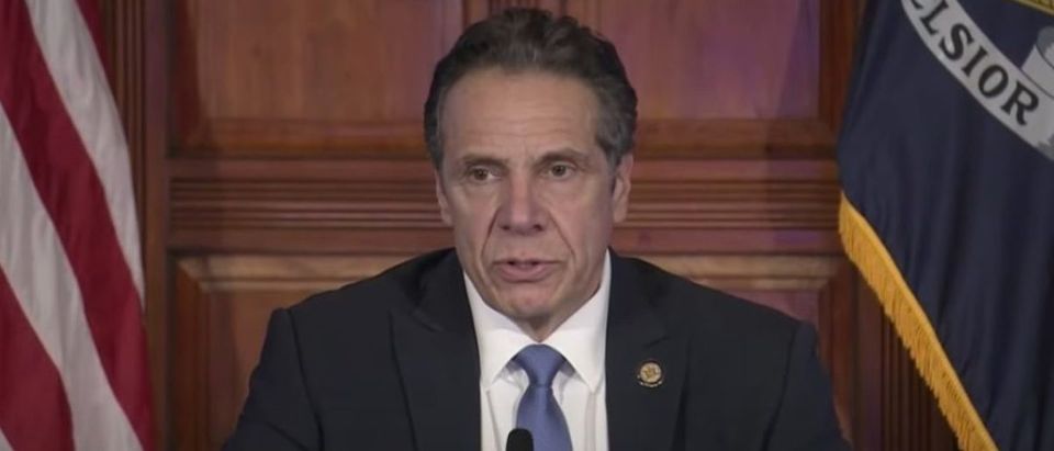 New York Gov. Andrew Cuomo speaks at press conference in Albany, N.Y. (YouTube screen capture/NBC News)