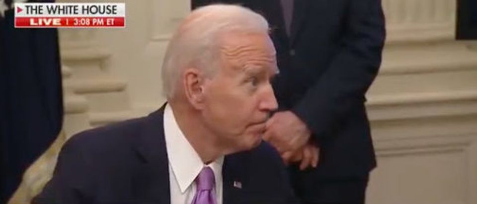 President Joe Biden chastised a reporter after he asked about the vaccine rollout plan on Thursday. (Screenshot Fox News)