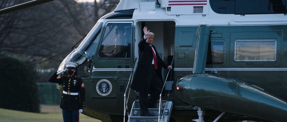 President Trump Departs White House For Final Time