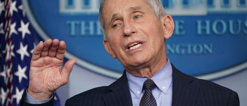 Director of the National Institute of Allergy and Infectious Diseases Anthony Fauci speaks during the daily briefing in the Brady Briefing Room of the White House in Washington, DC on January 21, 2021. (Photo by MANDEL NGAN / AFP) (Photo by MANDEL NGAN/AFP via Getty Images)