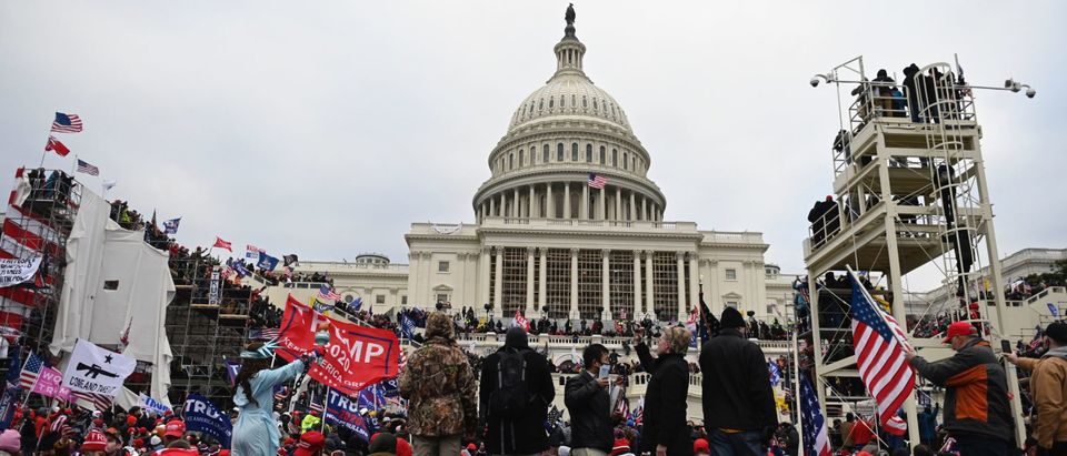 Supporters of US President Donald Trump gather outside the US Capitol on January 6, 2021, in Washington, DC. (ANDREW CABALLERO-REYNOLDS/AFP via Getty Images)