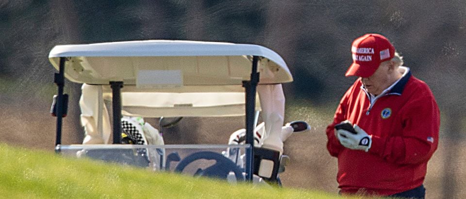 President Trump Golfs In Sterling, Virginia On Thanksgiving Day
