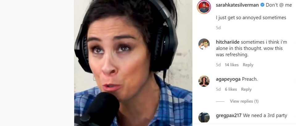 Sarah Silverman says she is politically homeless (Instagram screengrab)