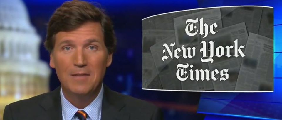 Tucker Carlson fires back at New York Times (Fox News screengrab)