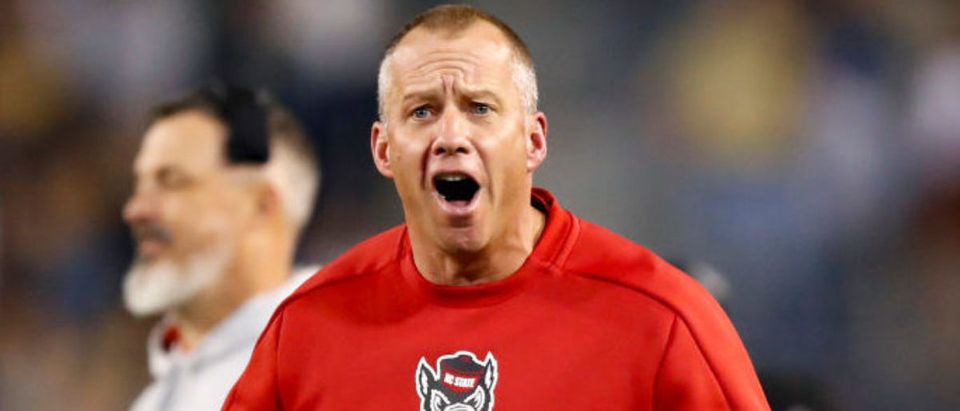 ATLANTA, GA - NOVEMBER 21: head coach Dave Doeren of the North Carolina State Wolfpack reacts during the first half against the Georgia Tech Yellow Jackets at Bobby Dodd Stadium on November 21, 2019 in Atlanta, Georgia. (Photo by Todd Kirkland/Getty Images)
