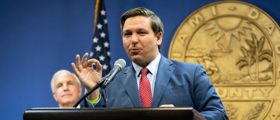 Florida Governor DeSantis And Government Officials Give Hurricane Season Update At Miami-Dade Emergency Operations Center