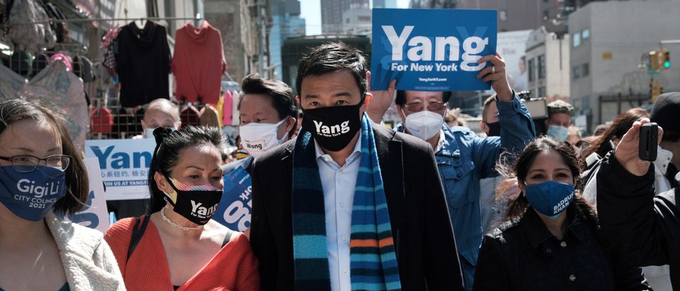 New York Mayoral Candidate Andrew Yang Rides Subway In Solidarity Against Anti-Asian Hate Crimes