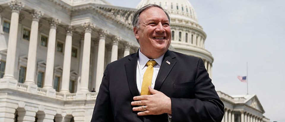 Former Secretary of State Mike Pompeo spoke with the Republican Study Committee about Iran on April 21, 2021 in Washington, D.C. (Photo by Joshua RobertsGetty Images)