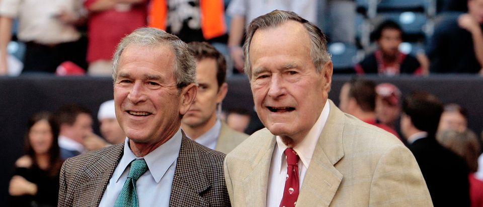 Former US Presidents' George W. Bush and George H.W. Bush