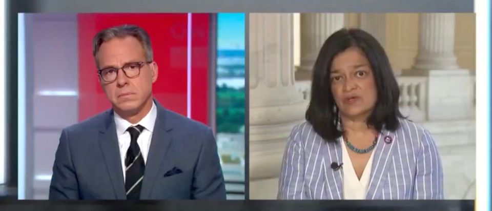 Rep. Pramila Jayapal speaks to CNN's Jake Tapper about the ongoing Israeli-Hamas conflict [Twitter:Screenshot: The Lead CNN]