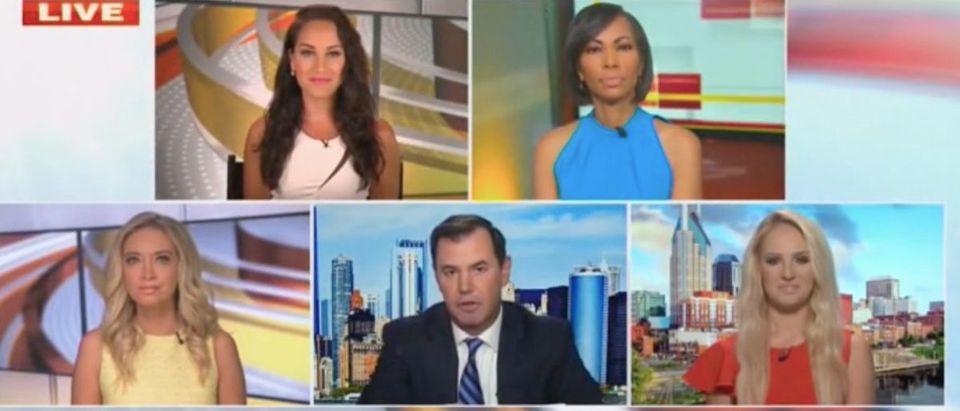 Joe Concha joins Emily Compagno, Harris Faulkner, Kayleigh McEnany and Tomi Lahren on "Outnumbered." Screenshot/Fox News