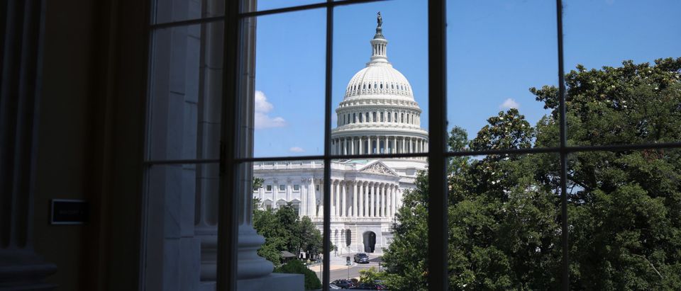 A view of the U.S. Capitol from the Cannon House Office Building. Photo by Anna Moneymaker. Getty.