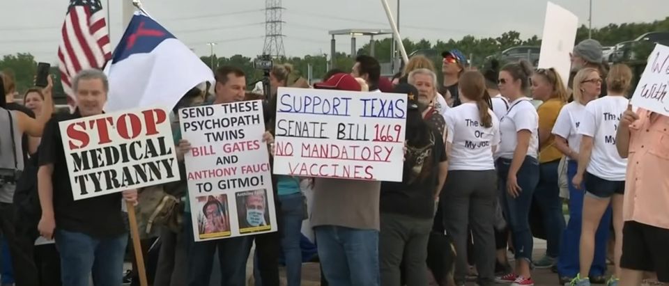 Baytown, Texas Anti-vax protestors