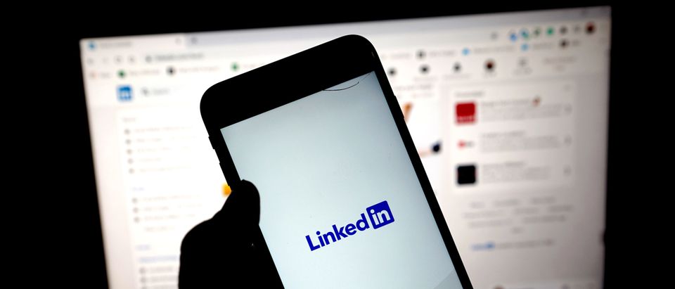 In this photo illustration, the LinkedIn app is seen on a mobile phone on January 11, 2021 in London, United Kingdom. (Photo by Edward Smith/Getty Images)