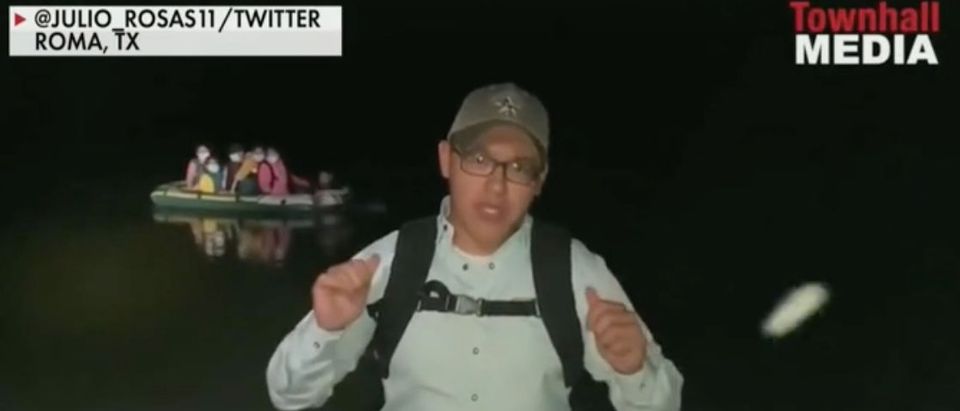 Julio Rosas reports from the U.S.-Mexico border. Screenshot/Fox News