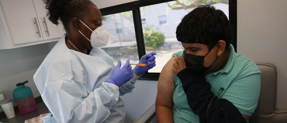 Administration of mRNA vaccines in Miami, Florida. (Photo by Joe Raedle/Getty Images)