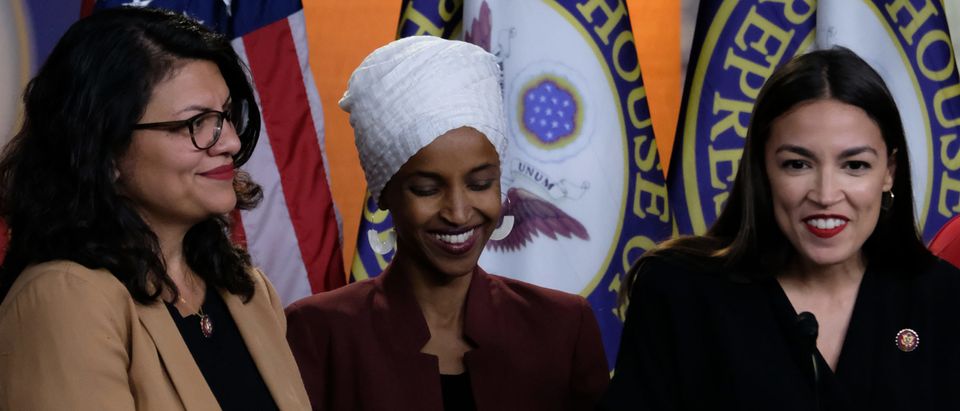 Congresswomen Ocasio-Cortez, Tlaib, Omar, And Pressley Hold News Conference After President Trump Attacks Them On Twitter