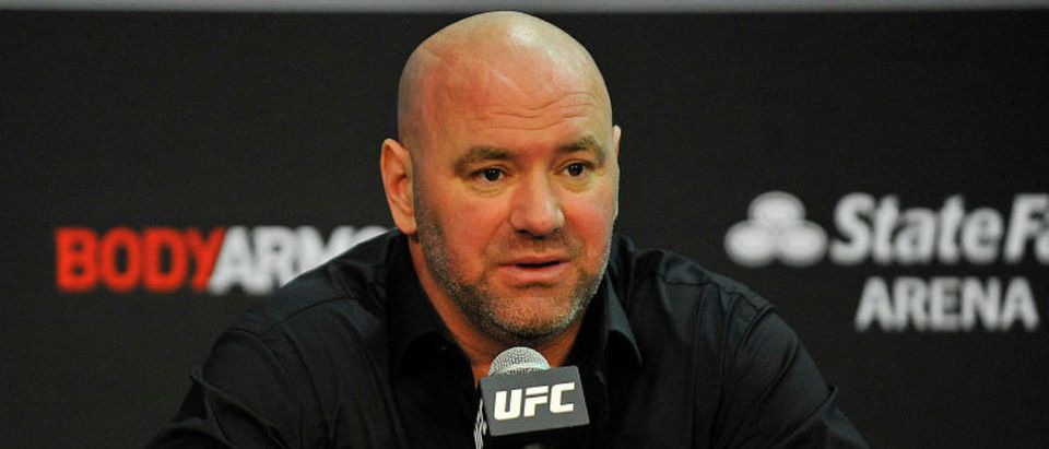 ATLANTA, GEORGIA - APRIL 13: UFC President Dana White conducts a post game press conference after the UFC 236 event at State Farm Arena on April 13, 2019 in Atlanta, Georgia. (Photo by Logan Riely/Getty Images)