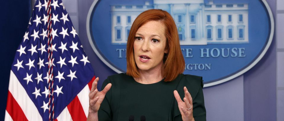 WASHINGTON, DC - JUNE 23: White House Press Secretary Jen Psaki holds a briefing at the White House on June 23, 2021 in Washington, DC. Psaki spoke on crime and gun violence and infrastructure. (Photo by Kevin Dietsch/Getty Images)