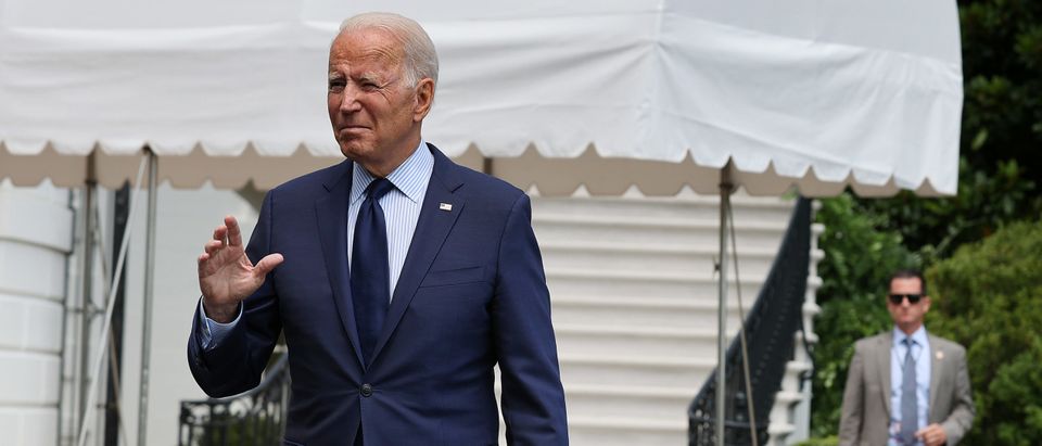 WASHINGTON, DC - JULY 16: U.S. President Joe Biden departs the White House on July 16, 2021 in Washington, DC. Biden is spending the weekend at Camp David. (Photo by Chip Somodevilla/Getty Images)