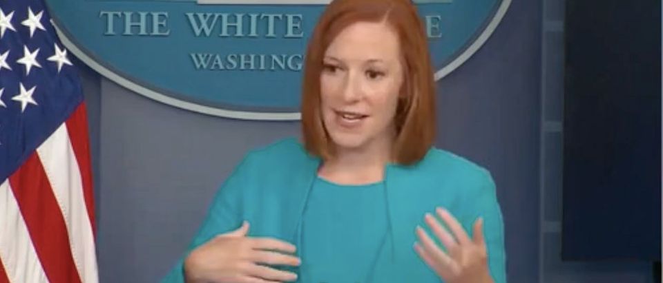 Jen Psaki gives White House press briefing. Screenshot/The White House