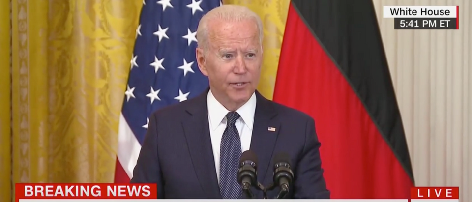 Pres. Joe Biden spoke about the advisory being issued by the administration on doing business in Hong Kong. (Screenshot CNN)