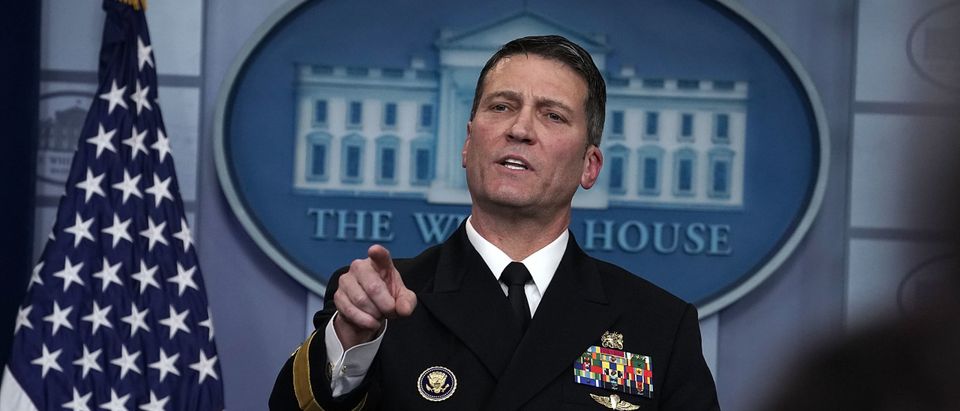 Navy Rear Adm. Dr. Ronny Jackson Speaks To Media During White House Press Briefing On President's Recent Medical Exam