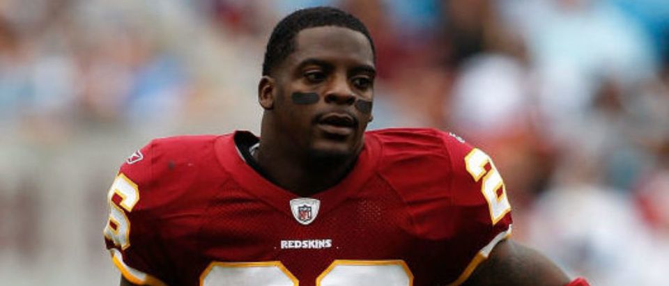 CHARLOTTE, NC - OCTOBER 11: Clinton Portis #26 of Washington Redskins waits through a timeout on the field against the Carolina Panthers at Bank of America Stadium on October 11, 2009 in Charlotte, North Carolina. (Photo by Streeter Lecka/Getty Images)