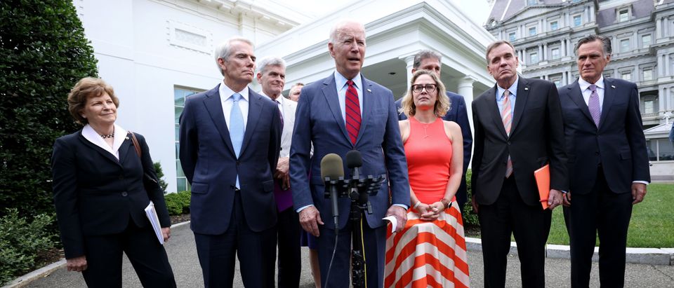 President Biden Meets With Bipartisan Group Of Senators At The White House On Infrastructure Deal