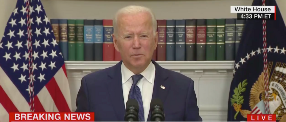 Pres. Joe Biden gave remarks about Afghanistan on Sunday afternoon. (Screenshot CNN)
