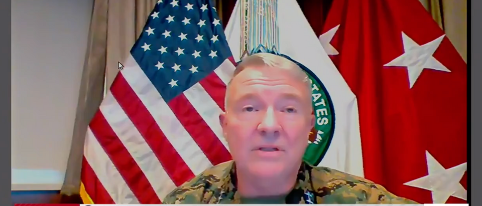 Gen. McKenzie briefed reporters on the terror attack at the Kabul Airport Thursday. (Screenshot ABC NEWS)