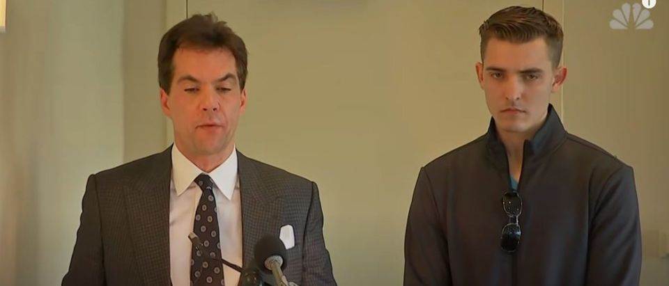 Jacob Wohl and Jack Burkman at a press conference. (Screenshot/YouTube/NBC News)
