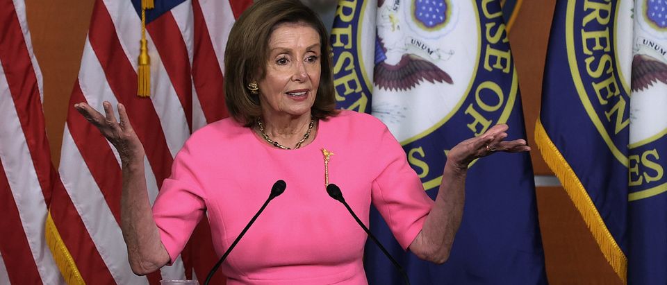Speaker Pelosi Holds Weekly News Conference On Capitol Hill