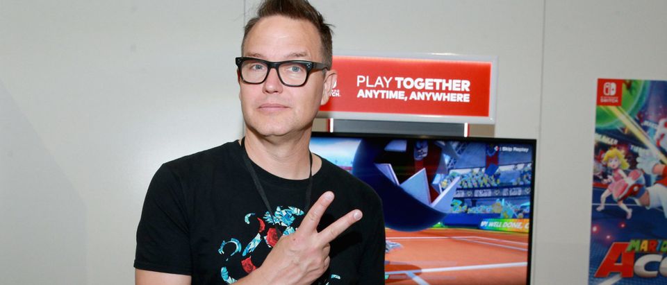 LOS ANGELES, CA - JUNE 12: Mark Hoppus visits the Nintendo booth during the 2018 E3 Gaming Convention at Los Angeles Convention Center on June 12, 2018 in Los Angeles, California. (Photo by Rich Fury/Getty Images for Nintendo)