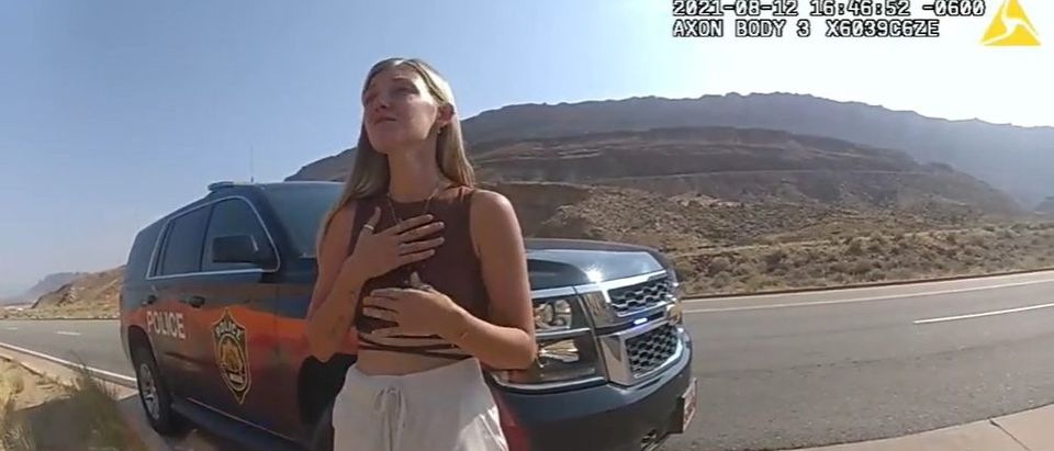 Moab City Police Department release bodycam footage of a police encounter between missing Gabby Petito and Brian Laundrie [Moab City Police Department Screenshot ABC 7]