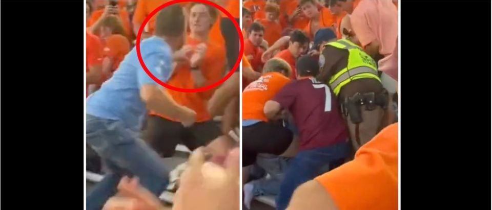 WATCH: Fans Get Into A Massive Fight During Virginia Tech/UNC Game In Wild Viral Video