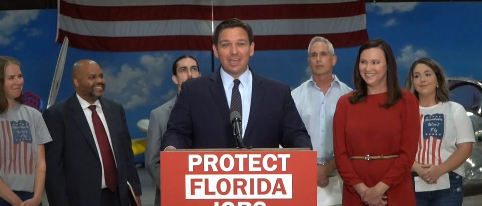 FL Republican Gov. Ron DeSantis announces the state is suing the Biden Administration [Facebook Screenshot Governor Ron DeSantis]
