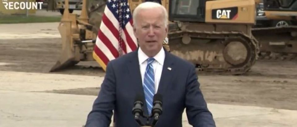 President Joe Biden speaks Tuesday in Howell, Michigan [Twitter Screenshot The Recount]