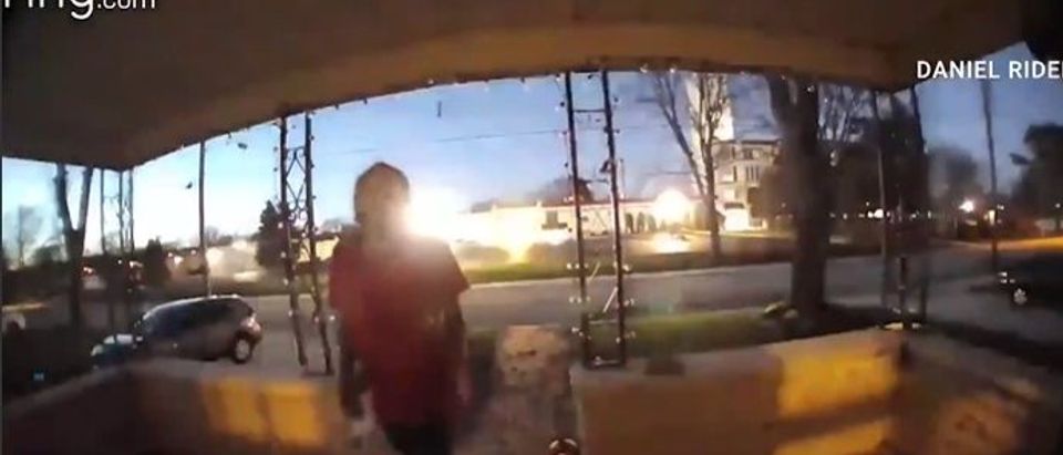 Darrell Brooks allegedly captured on Ring doorbell footage moments after the attack in footage obtained by NBC News [Twitter Screenshot Fdesouche.com]