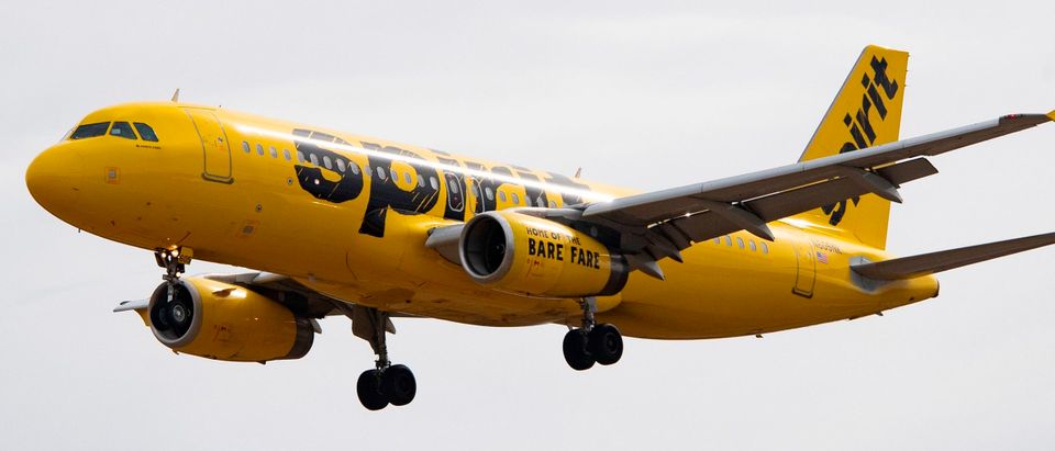 An Airbus 320 operated by Spirit Airlines approaches for landing at Baltimore Washington International Airport near Baltimore, Maryland on March 11, 2019. (Photo by Jim WATSON / AFP) (Photo credit should read JIM WATSON/AFP via Getty Images)