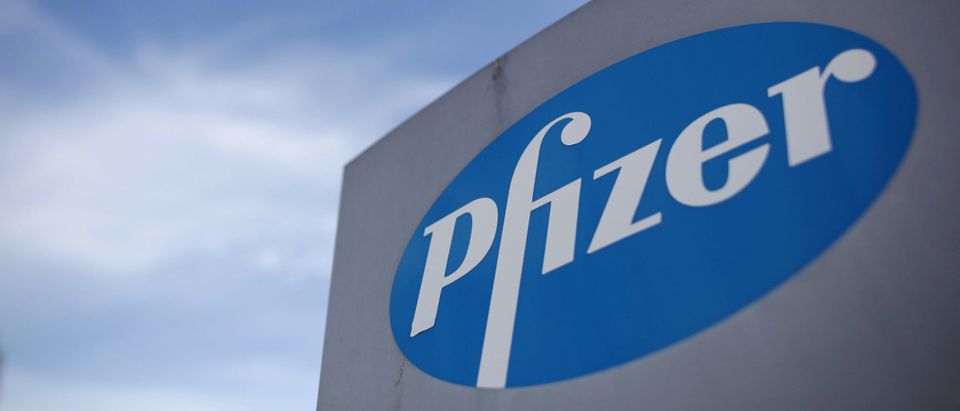 SANDWICH, ENGLAND - AUGUST 17: The Pfizer Pharmaceutical company logo is displayed at Discovery Park, on August 17, 2011 in Sandwich, England. The government has announced today locations for several new "enterprise zones" across the England including the park at Sandwhich, Kent. The 21 zones including Warrington, Cornwall, Gosport, Norfolk, Hereford, Kent and Oxfordshire will serve to boost economic growth and hopefully create 30,000 new jobs by 2015. (Photo by Dan Kitwood - WPA Pool/Getty Images)