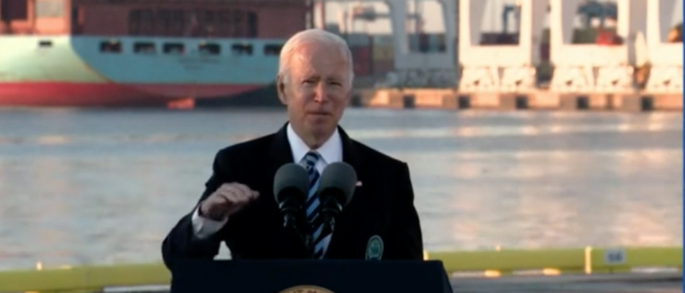 Pres. Biden addressed inflation during remarks on Wednesday. (Screenshot President Biden Delivers Remarks on the Bipartisan Infrastructure Deal, The White House)