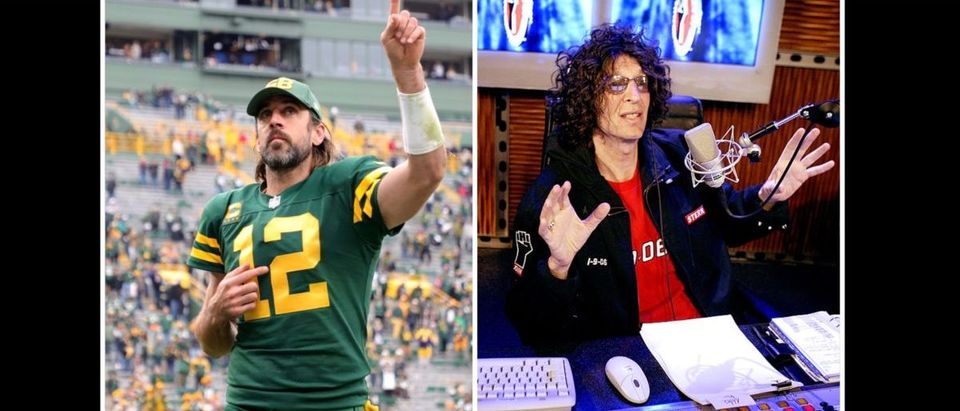 Howard Stern, Aaron Rodgers (Photo by Getty Images and Stacy Revere/Getty Images compilation)
