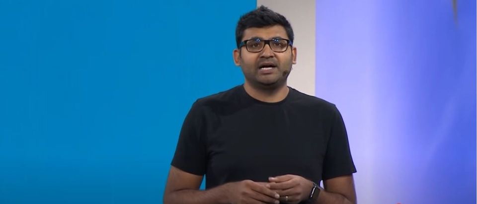 Twitter CEO Parag Agrawal gives a presentation on Twitter's partnership with Google Cloud. (Screenshot/YouTube/Google Cloud)