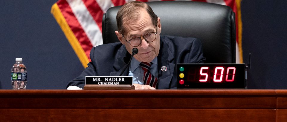 WASHINGTON, DC - OCTOBER 21: Chairman Rep. Jerrold Nadler (D-NY) speaks as U.S. Attorney General Merrick Garland testifies at a House Judiciary Committee hearing at the U.S. Capitol on October 21, 2021 in Washington, DC. Garland fielded many questions regarding first amendment issues related to school board meetings and efforts to prevent violence against public officials. (Photo by Greg Nash-Pool/Getty Images)