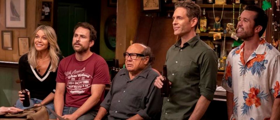 “IT'S ALWAYS SUNNY IN PHILADELPHIA” -- "2020: A Year In Review" -- Season 15, Episode 1 (Airs Wednesday, December 1) Pictured (L-R): Kaitlin Olson as Dee, Charlie Day as Charlie, Danny DeVito as Frank, Glenn Howerton as Dennis, Rob McElhenney as Mac. CR: Patrick McElhenney/FXX