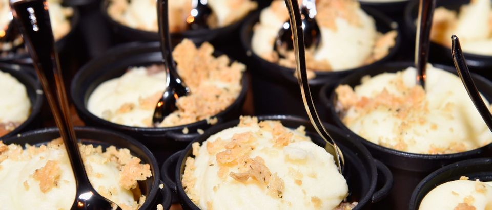 LAS VEGAS, NV - APRIL 29: Mini shepherd's pie lamb stew is served at the Gordon Ramsay Pub &amp; Grill booth during Vegas Uncork'd by Bon Appetit presented by Chase Sapphire Preferred 10th anniversary Grand Tasting at Caesars Palace on April 29, 2016 in Las Vegas, Nevada. (Photo by David Becker/Getty Images for Vegas Uncork'd by Bon Appetit)