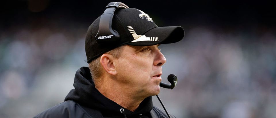 PHILADELPHIA, PENNSYLVANIA - NOVEMBER 21: Head coach Sean Payton of the New Orleans Saints looks on during the second quarter against the Philadelphia Eagles at Lincoln Financial Field on November 21, 2021 in Philadelphia, Pennsylvania. (Photo by Tim Nwachukwu/Getty Images)